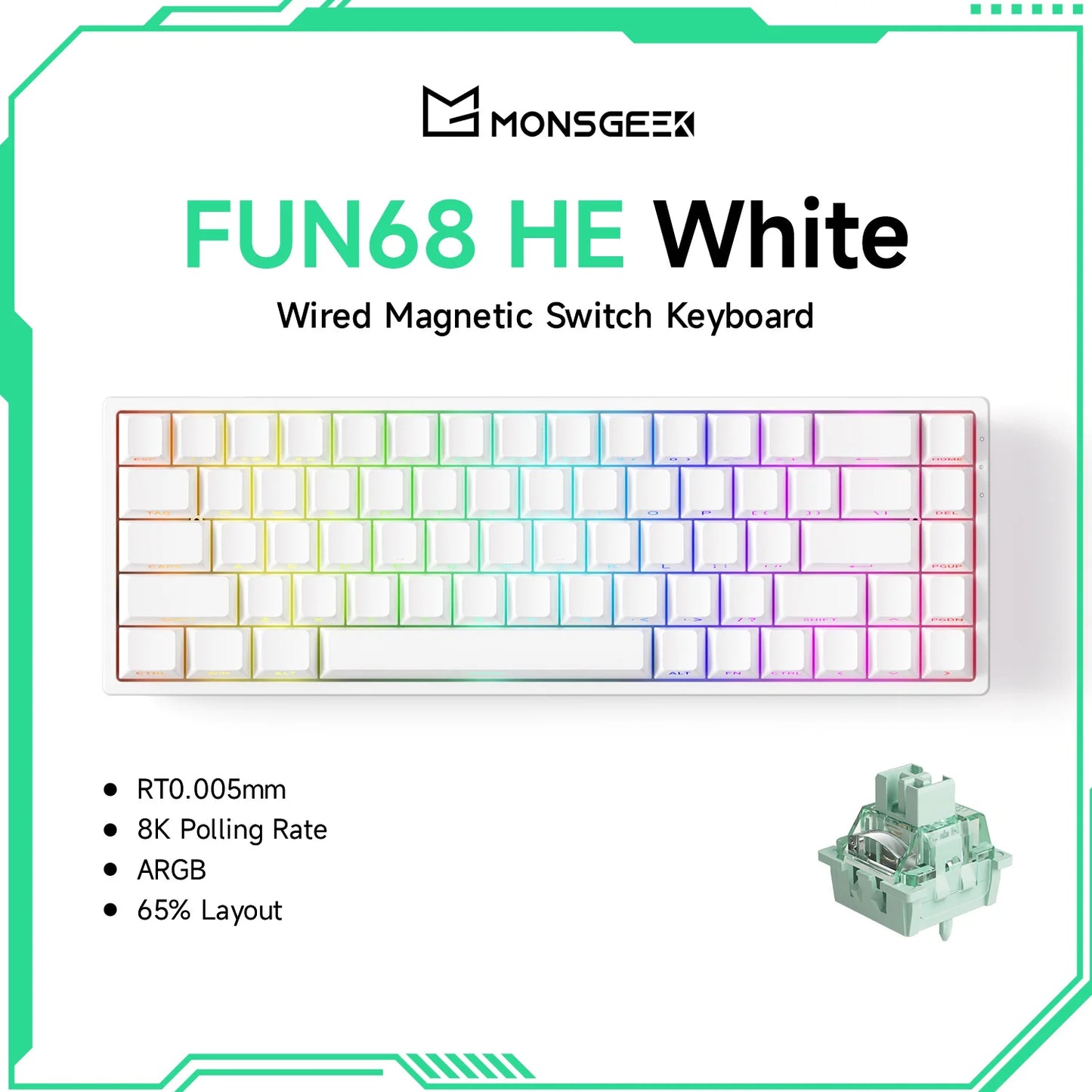 Akko MonsGeek FUN68 FUN60 PRO&MAX HE Magnetic Keyboard 60% 65% Gaming Keyboards Rapid Trigger 8K Custom Keyboard Gamer Esports