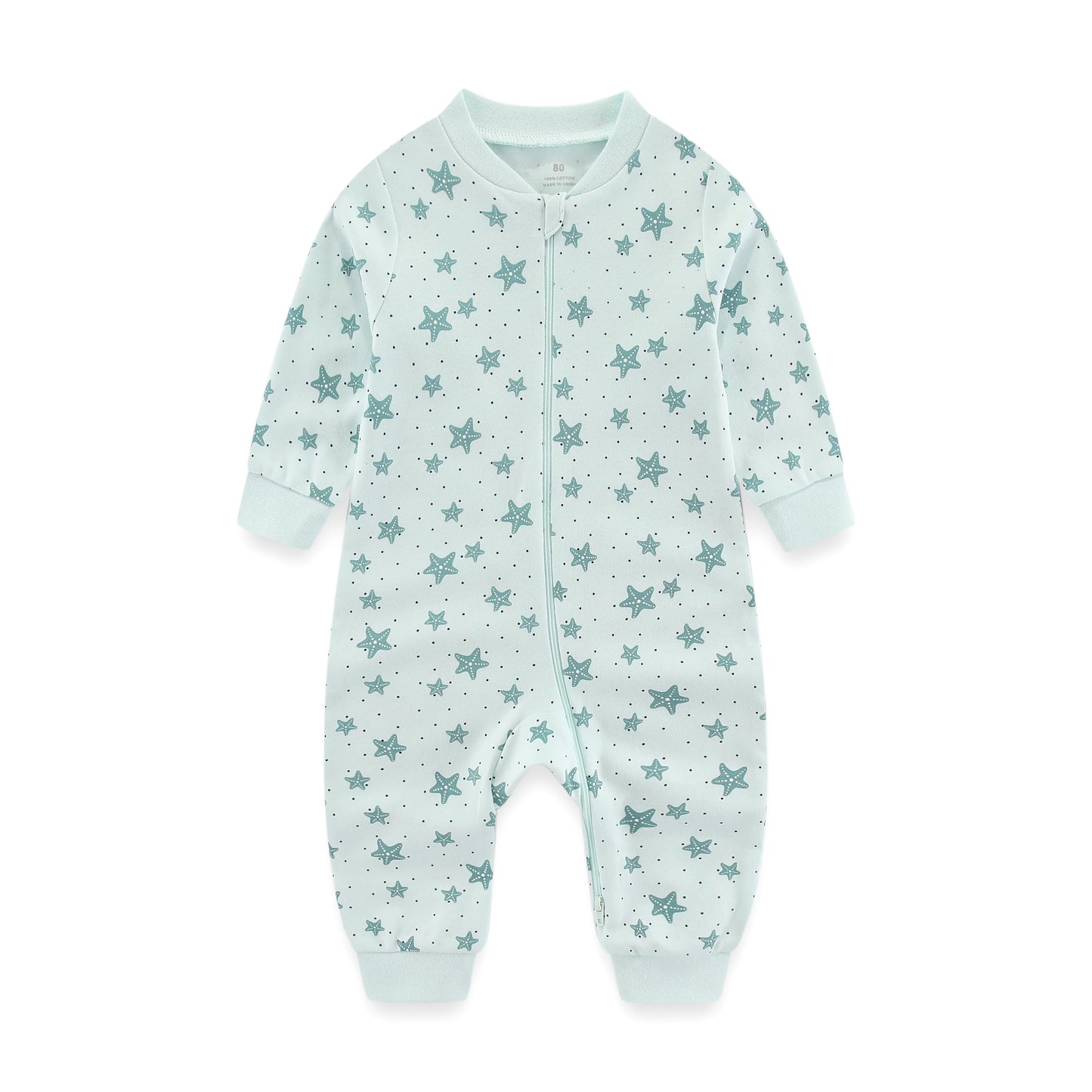Newborn Baby 2-way Zipper Romper Cotton One-piece Jumsuit 0-24 Months Long Sleeve Newborn Baby Pajamas Comfortable Breathable