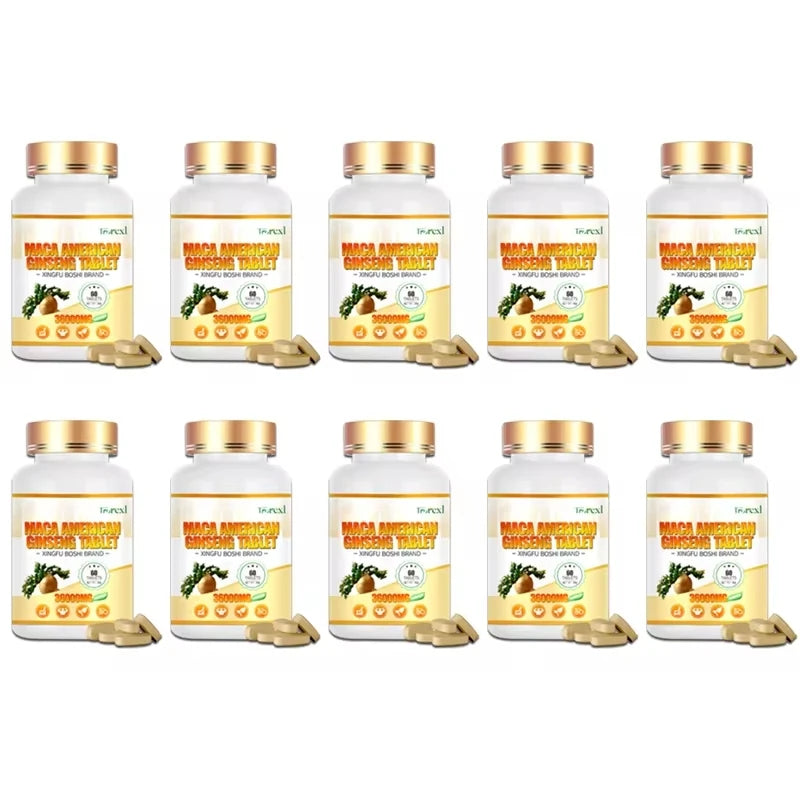 Organic Maca Ginseng Tablets - Non-GMO Supports Reproductive Health Natural Energizer