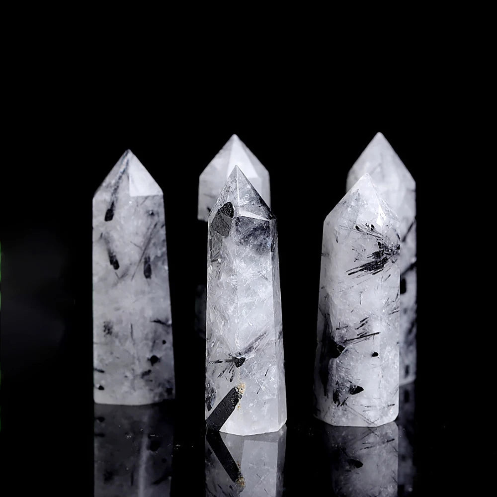 Natural Stone and Crystals Point Wand Witchcraft Rose Quartz Amethyst Home Decoration Mineral Stones Crafts Room Aquarium Decor
