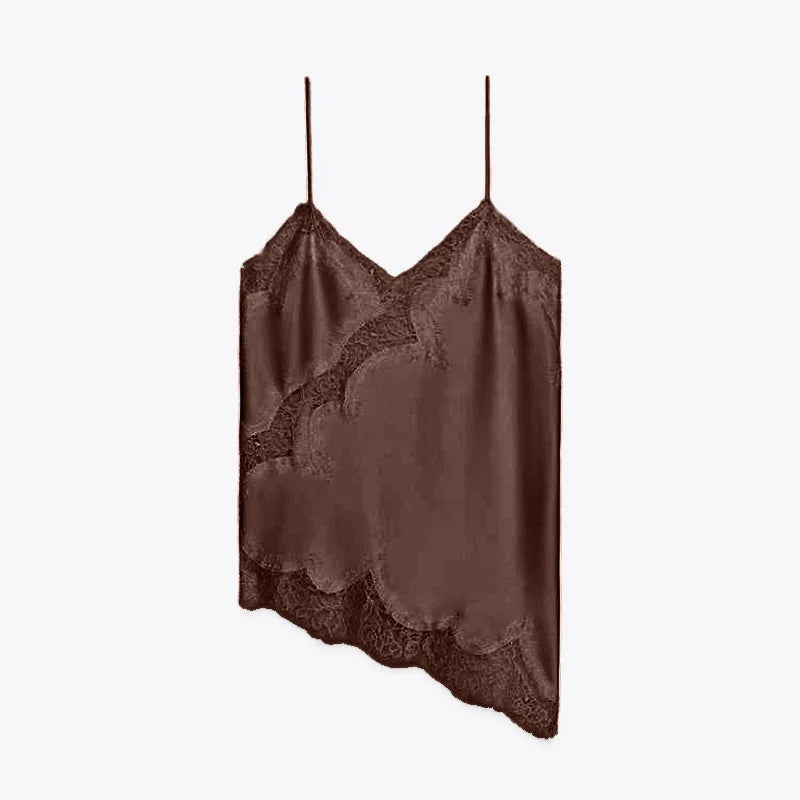 Sexy Lace Sling Tops Women Loose V Neck Sleeveless Backless See Through Top Female 2025 Summer Fashion Chic Solid Streetwears