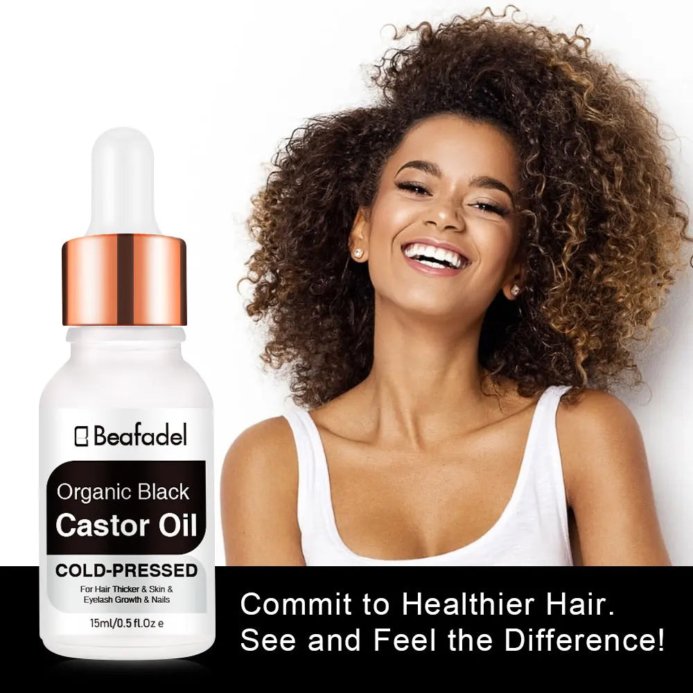 100% Castor Oil Pure Natural Cold Pressed Promotes Healthy Skin and Hair Thickens Eyebrows and Extends Eyelashes Massage