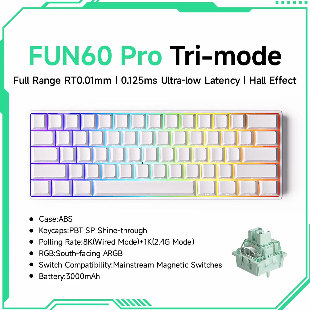 Akko MonsGeek FUN68 FUN60 PRO&MAX HE Magnetic Keyboard 60% 65% Gaming Keyboards Rapid Trigger 8K Custom Keyboard Gamer Esports