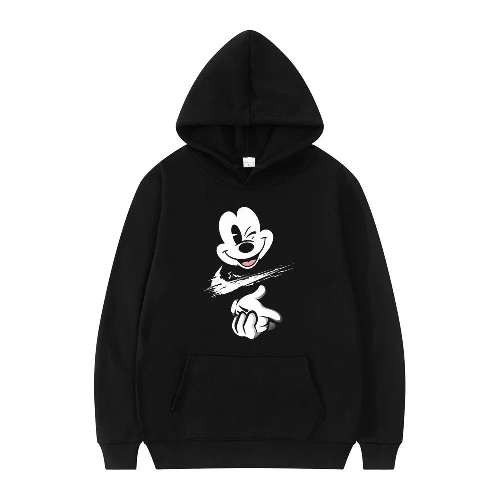 Disney Mickey Mouse Cartoon Anime Women Pullover Tops Spring Autumn Men Hoodie New Fashion Sports Oversized Sweatshirt Clothing
