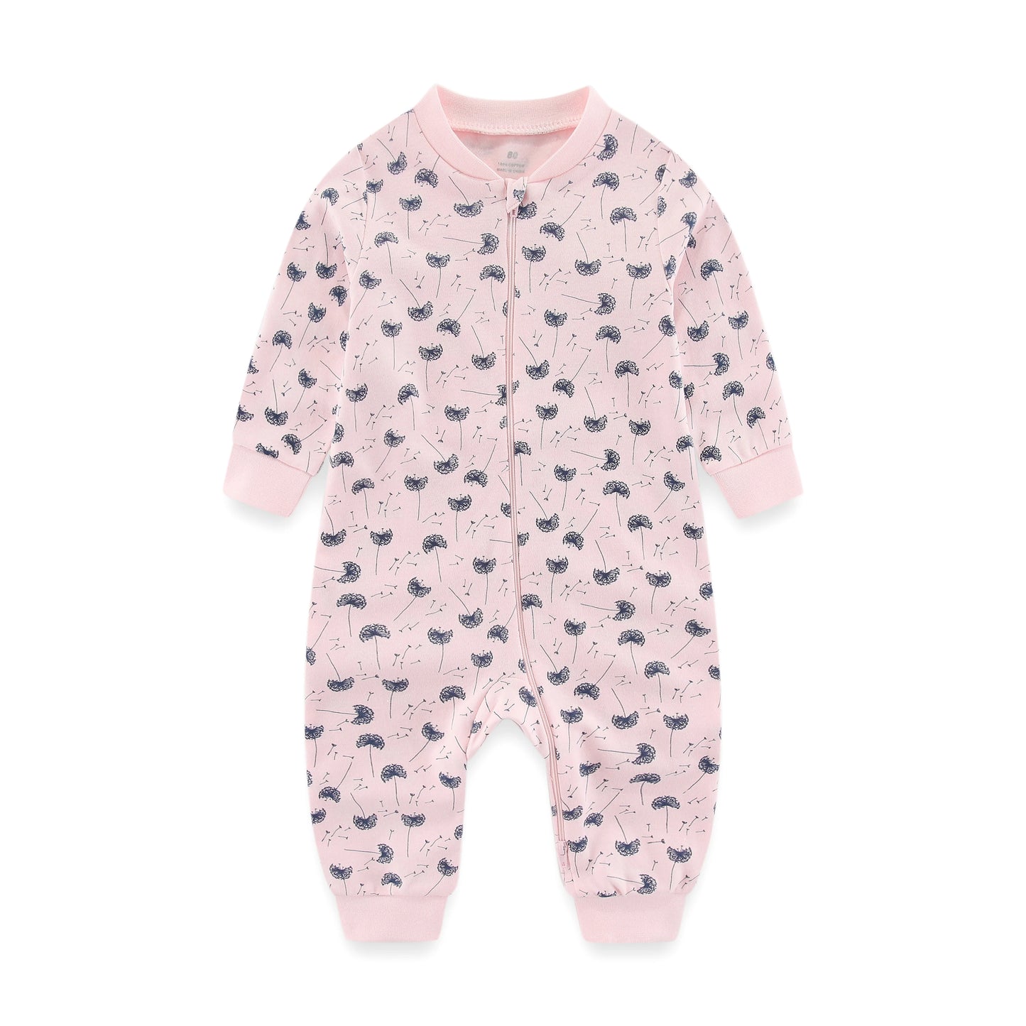 Newborn Baby 2-way Zipper Romper Cotton One-piece Jumsuit 0-24 Months Long Sleeve Newborn Baby Pajamas Comfortable Breathable