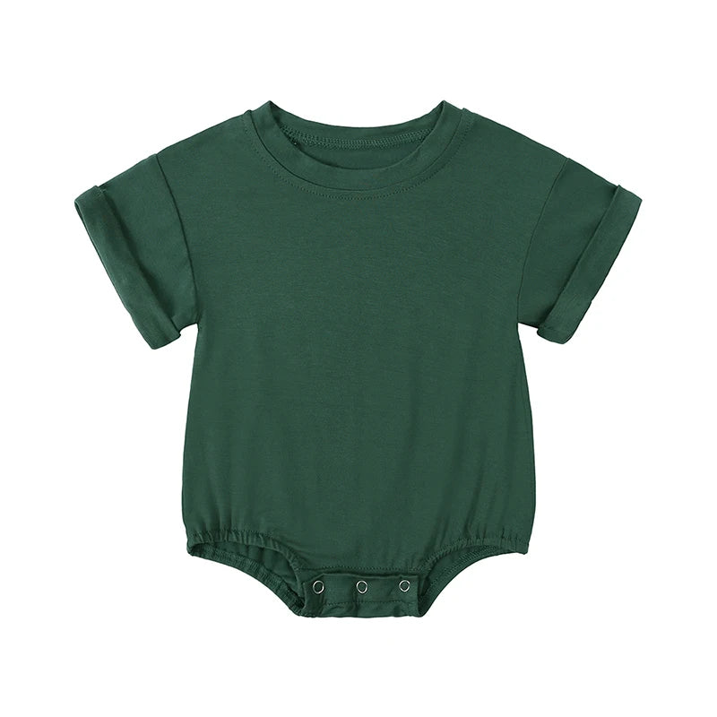 Summer Bamboo Fiber Baby Romper Solid Breathable Onesies 2025 Short Sleeve O-neck For Newborn Bodysuit Infant Jumpsuit Clothes
