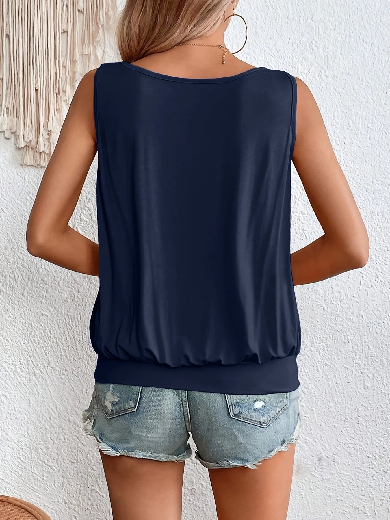 Summer Fashion Casual Simple Solid Color Sleeveless Women's Tank Top