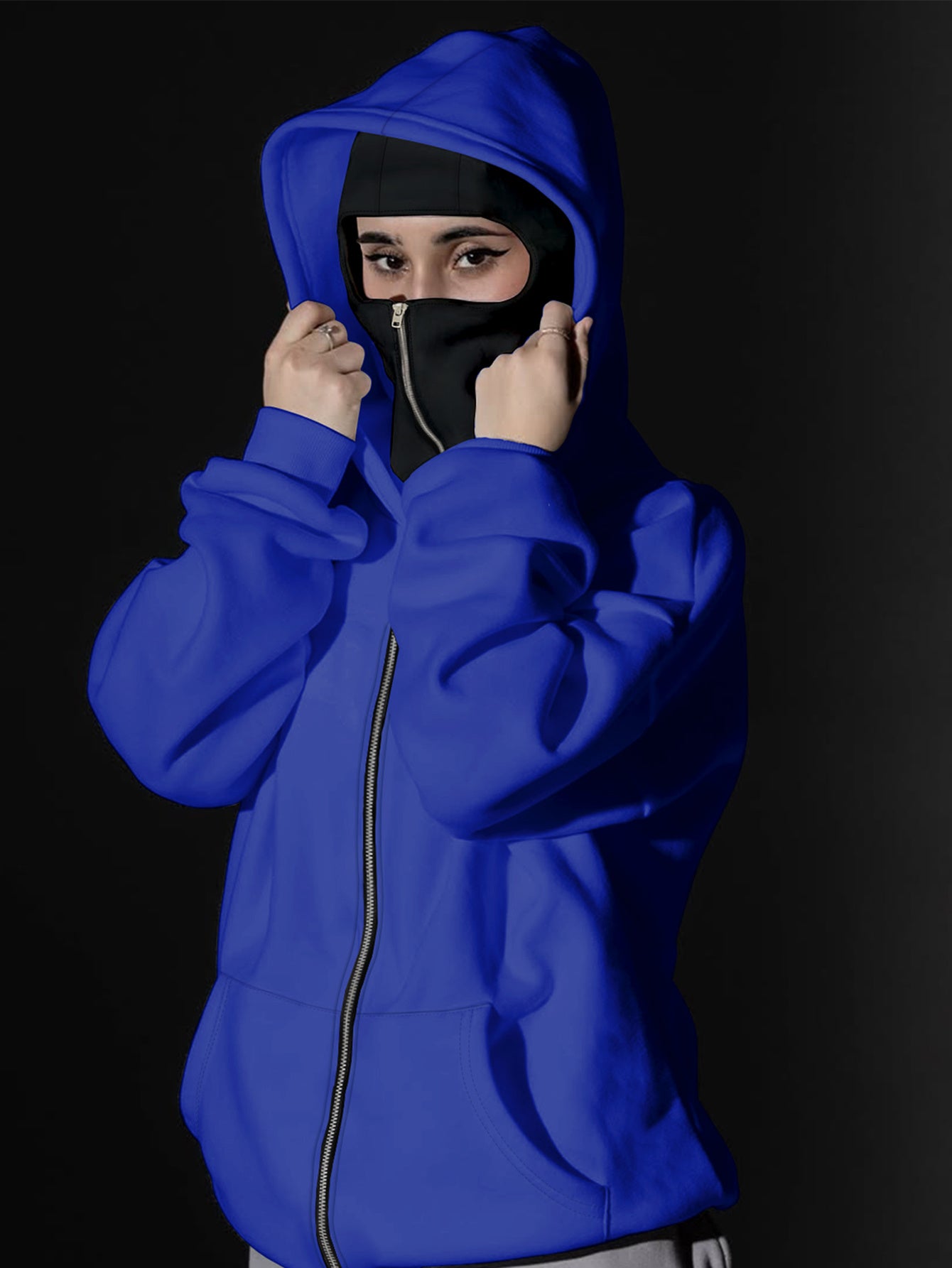 Women's fashion casual creative printed pattern s balaclava jacket and cuff drawstring s pants set, autumn and winter season items, Warm Suits For Women, Proper Winter Long Jacket Tracksuit For Women, Winter Suit For Women, W