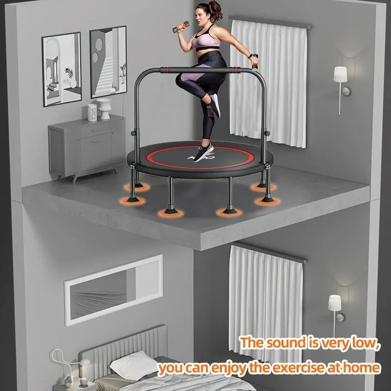 48 inches silent and trampoline, with the handle handle, adjustable fitness trampoline, bengjitiao, aerobic training