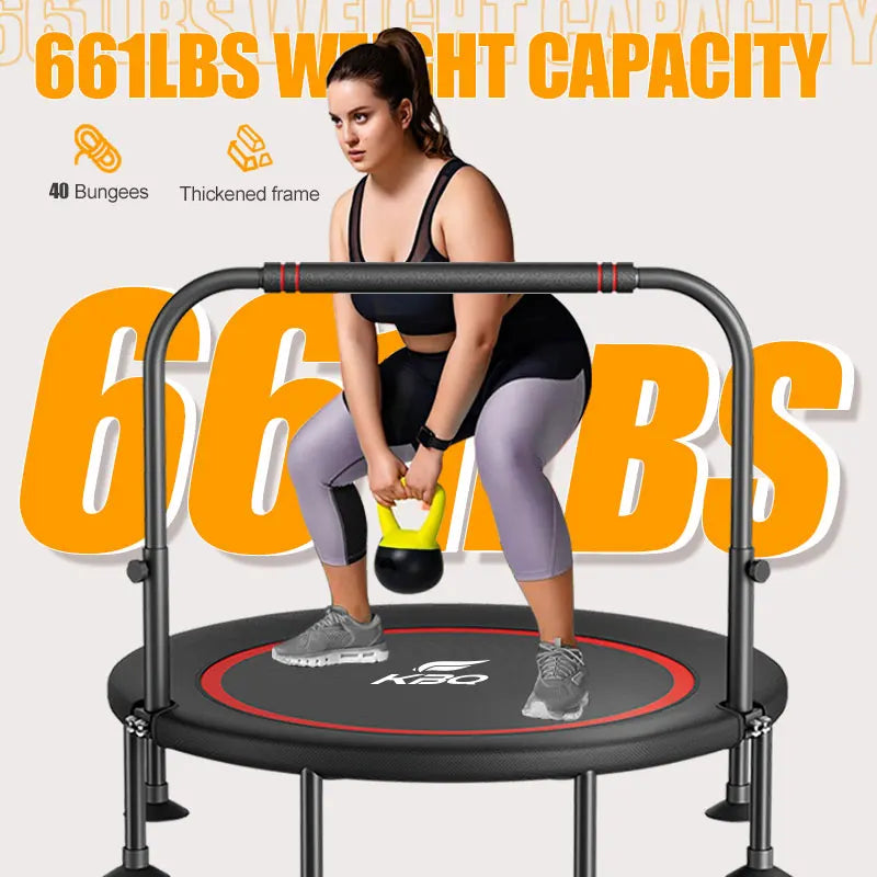 48 inches silent and trampoline, with the handle handle, adjustable fitness trampoline, bengjitiao, aerobic training
