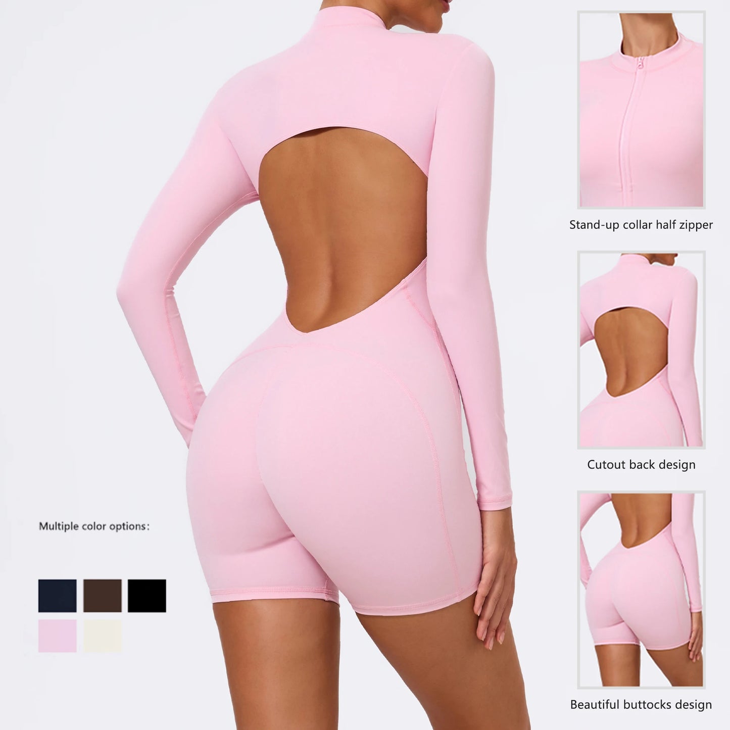 Ctenkevet New One-Piece Gym Yoga Overalls Women Backless Jumpsuit Female Fitness Shorts Tight Sportswear Sport Outfit For Woman