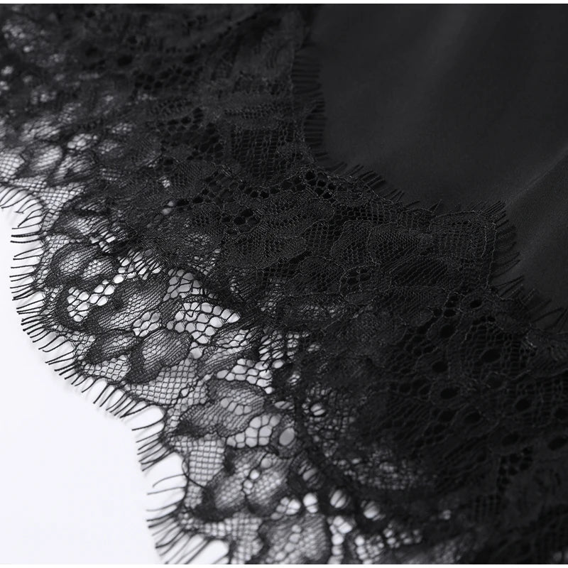 Fashion V-neck Backless Dip Hem Romantic Blouse Sexy Lace Hollow Out Slip Tops For Women Lady 2025 Summer Evening Party Tops