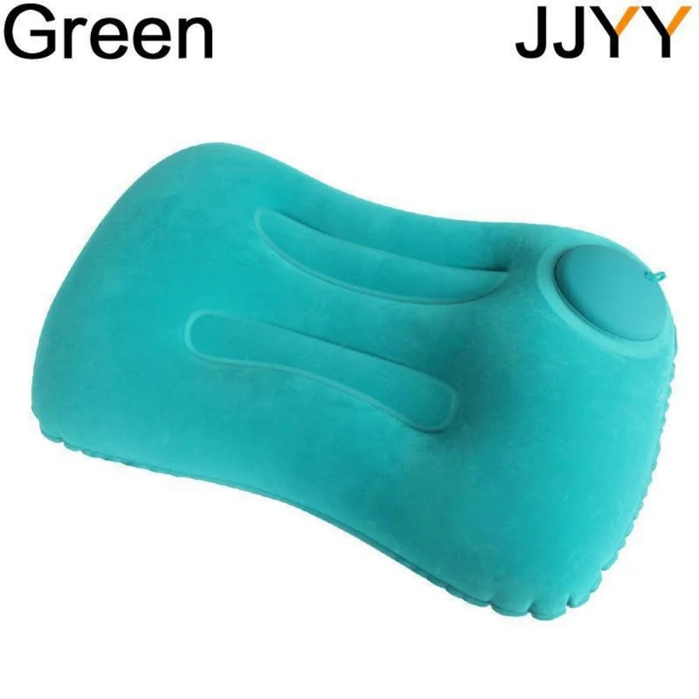 JJYY Travel Pillow Air Inflatable Airplane Car Pillows Pillow Folding Press Type Bed Pillows Neck Cushion Home Office Supplies