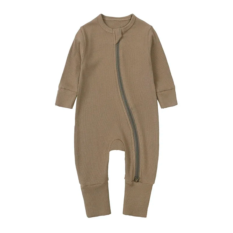 2025 Autumn Newborn Baby Boy Romper Thicken Bamboo Infant Clothes Long Sleeve Ribbed Bodysuit Kid Girl Jumpsuit Sleeper Pajamas