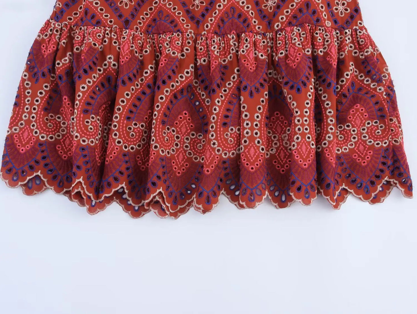 TRAF Women Embroidery Hollow Out Suit 2025 Summer Casual Chic O-Neck Fashion Sleeveless Top Long Skirt Fashion Suit