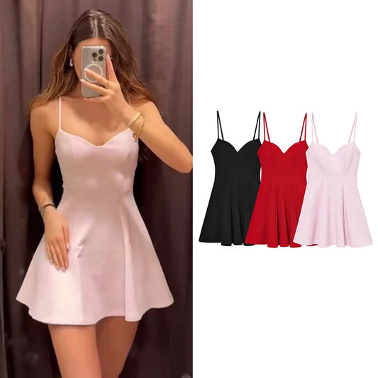 Dresses Summer Women's 2025 New Chic Slim Tube Top Elegant Mini Camisole Women's Dress Street Fashion Youth Holiday Dress