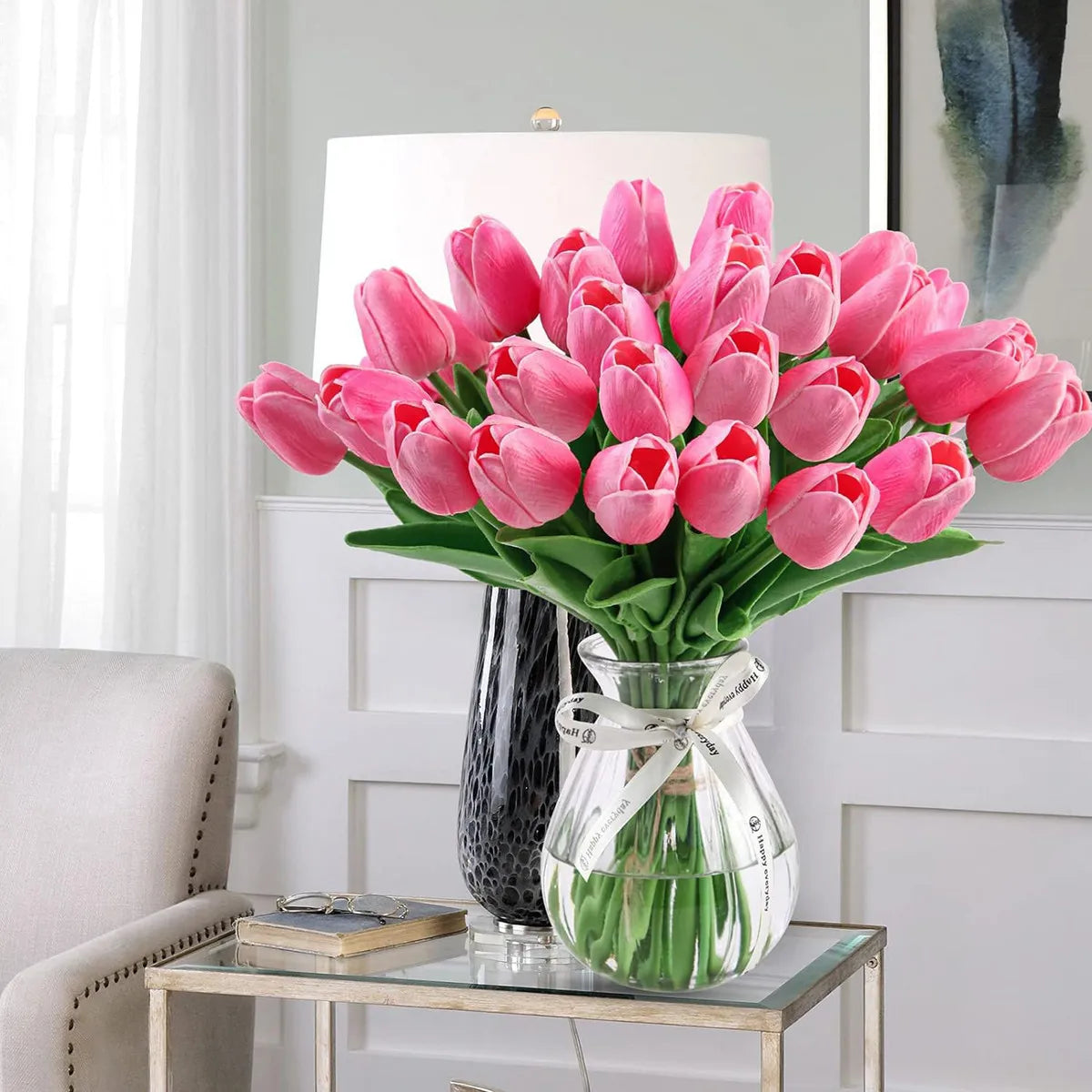 10Pcs Artificial Flower Realistic Touch Tulip Scrapbooking Vase Home Decor Wedding Garden Arch Garland  Mother's Day Bouquet diy