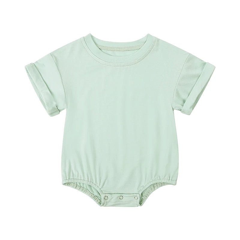 Summer Bamboo Fiber Baby Romper Solid Breathable Onesies 2025 Short Sleeve O-neck For Newborn Bodysuit Infant Jumpsuit Clothes
