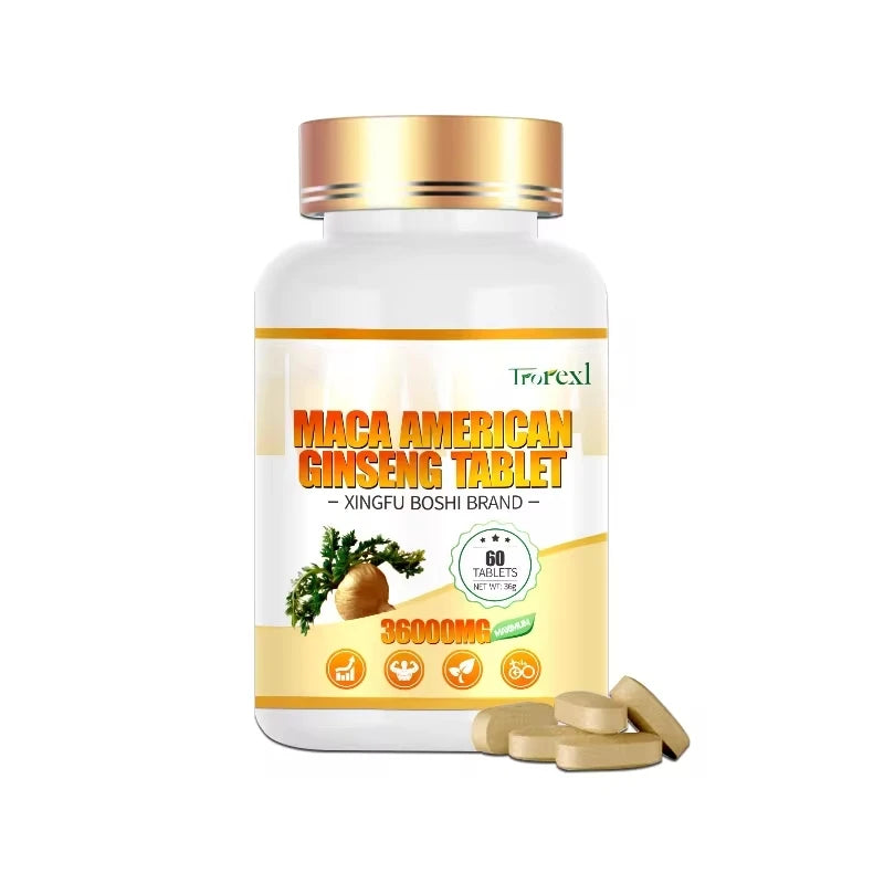 Organic Maca Ginseng Tablets - Non-GMO Supports Reproductive Health Natural Energizer