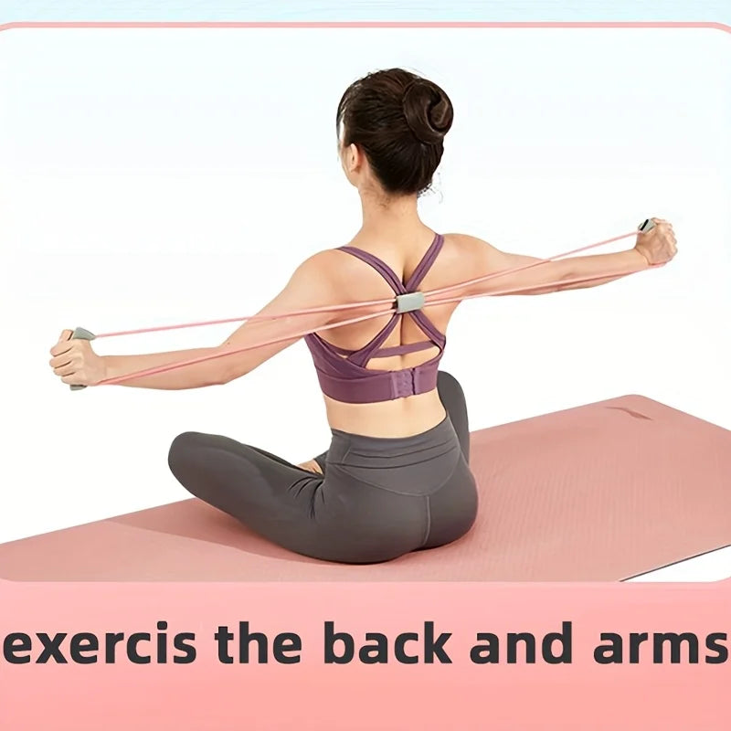 1pc 8-Shaped Yoga Resistance Band Medium Tension for Stretching Fitness Shoulder Opening Core Strength Training Home Exercise