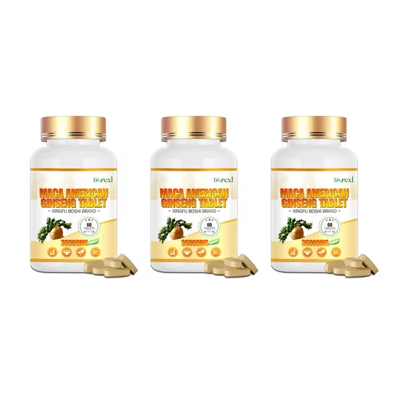 Organic Maca Ginseng Tablets - Non-GMO Supports Reproductive Health Natural Energizer