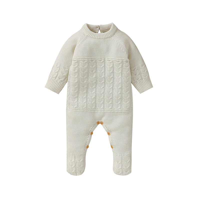 Baby Romper Knitted Newborn Kid Clothes Fashion Foot Wrap Warm 0-9M Overalls Infant Girl Boy Toddler Jumpsuit Long Sleeve Autumn