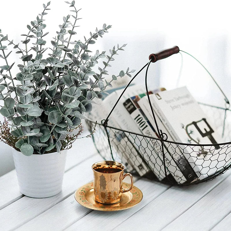 10/20/50pcs Artificial Eucalyptus Leaves Wholesale Fake Plants Vase Home table Party Wedding Decoration Outdoor Garden Christmas