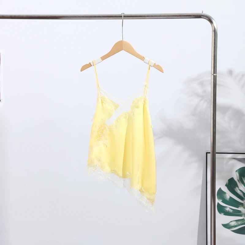 Sexy Lace Sling Tops Women Loose V Neck Sleeveless Backless See Through Top Female 2025 Summer Fashion Chic Solid Streetwears