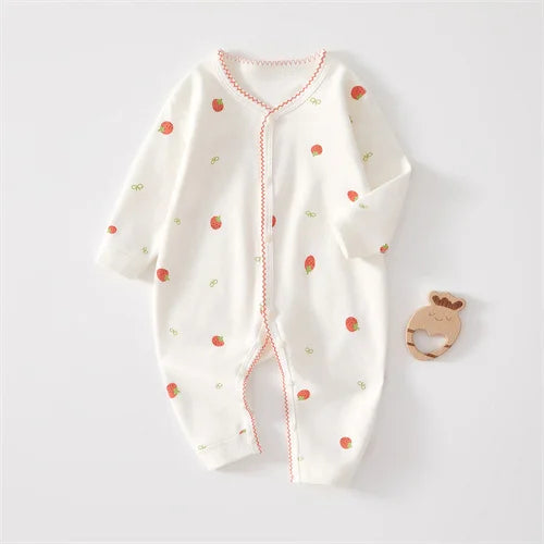 0-24M Newborn Baby Rompers Print Cotton Jumpsuit Super Cute Outfit Long Sleeve Bodysuit For Infant