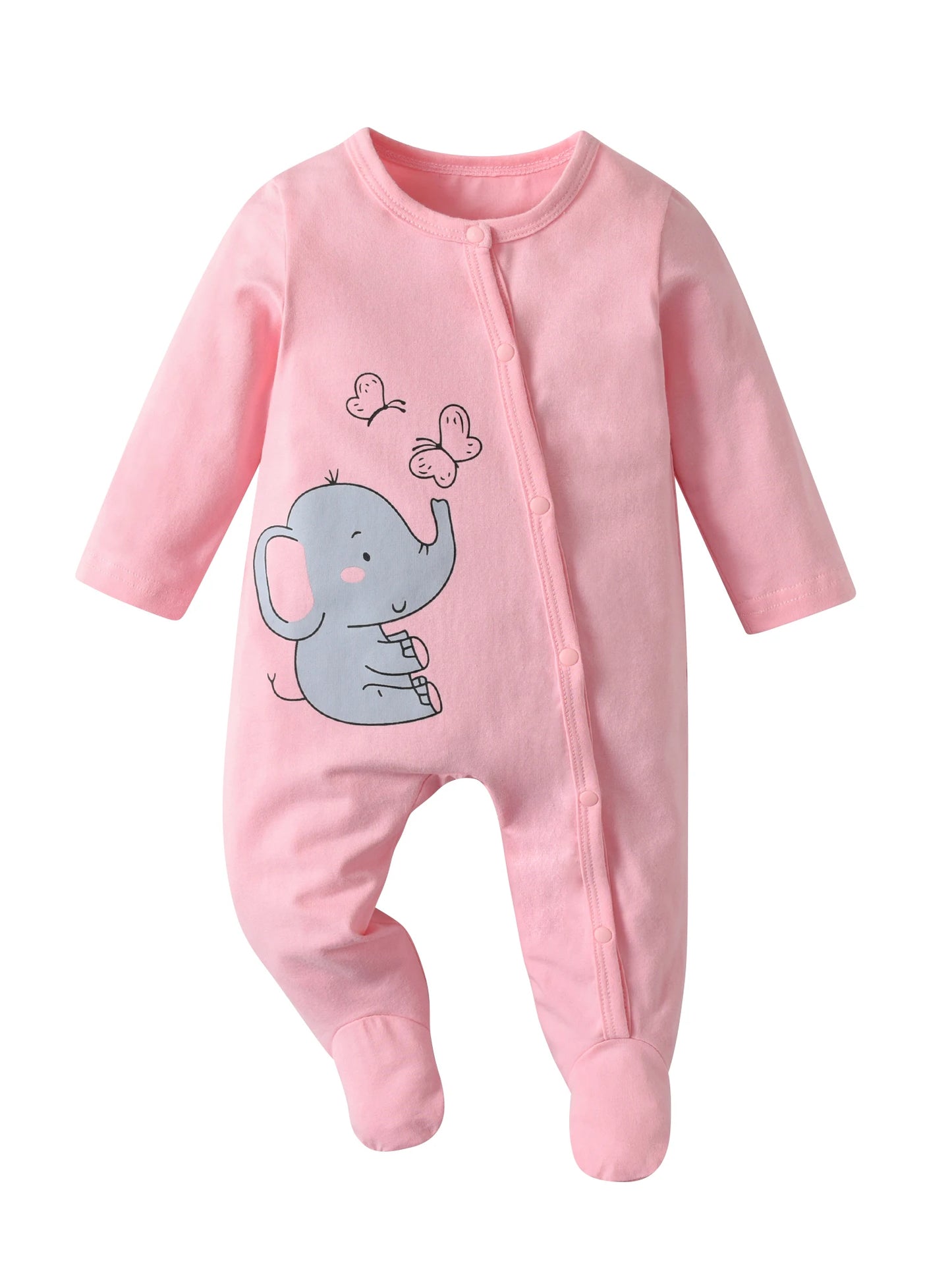 2Pack/lot Newborn Infant Baby Girl Footed Romper Jumpsuit Clothes Cute Printed Toddler One Piece Climb Clothing