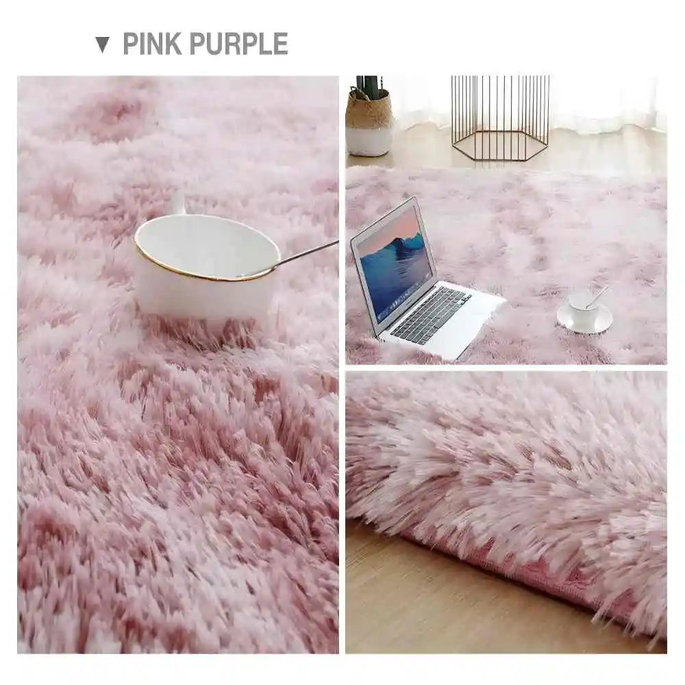 VIKAMA Long Pile Soft Carpet Living Room Bedroom Bedside Non Slip Skin Friendly Carpet Ins Nordic Style Home Decor Carpet