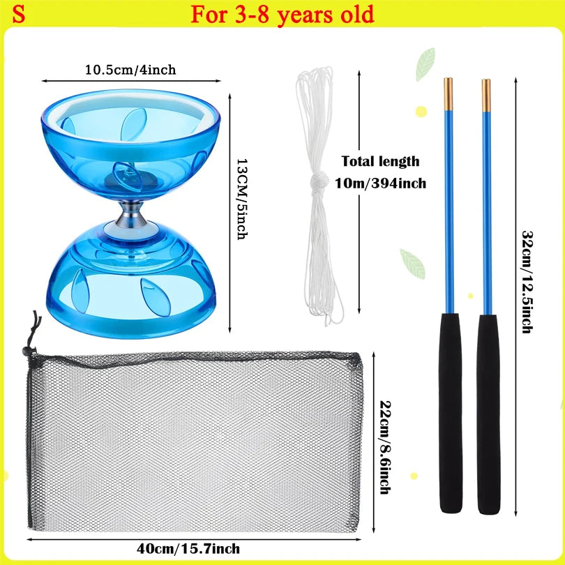Portable Diabolo Chinese Yoyo Diabolo Set Portable Fitness Gear For Adults Kids Elderly Outdoor Indoor Agility Exercise