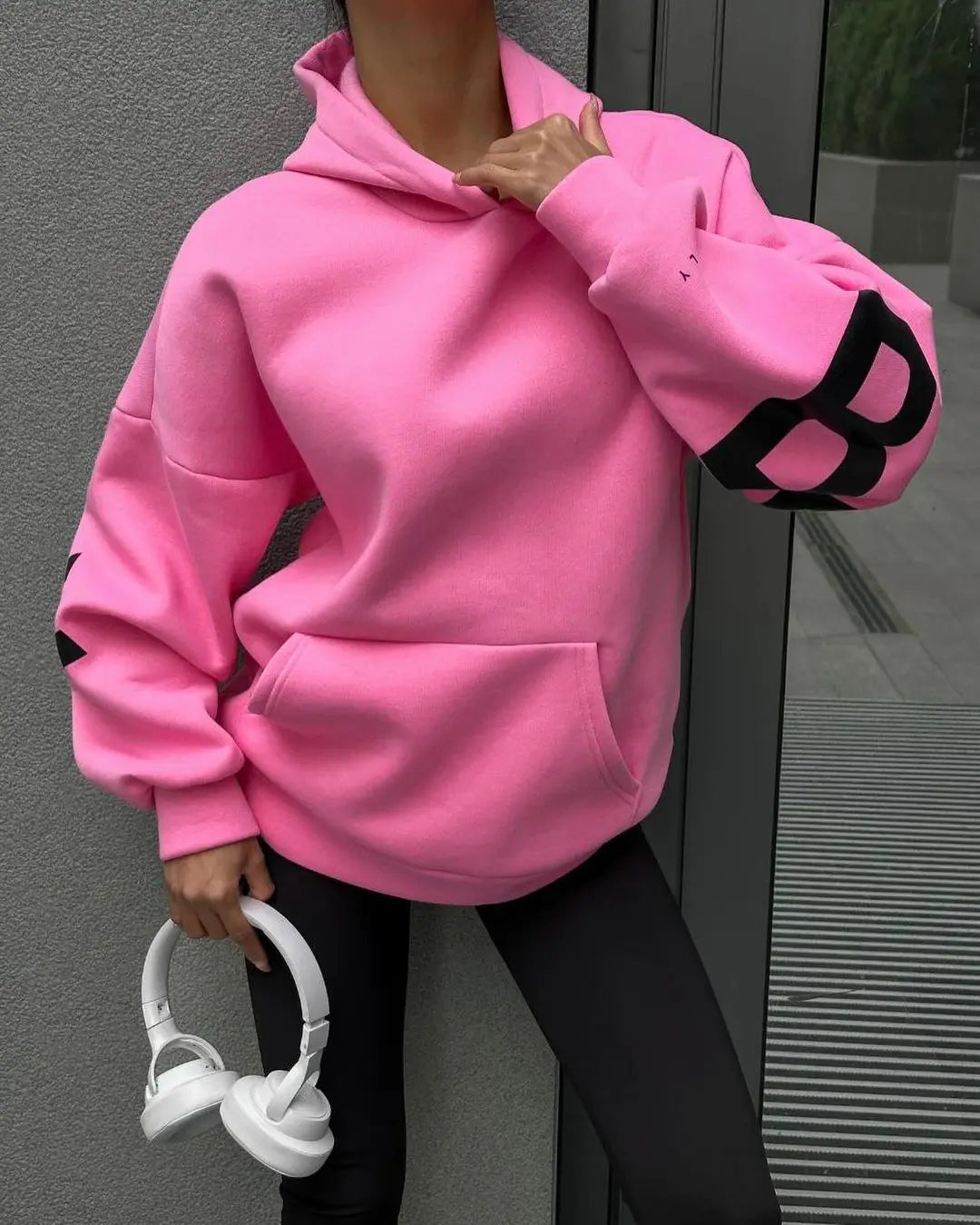 2025 New Women's Hoodie Autumn Winter Fashion Printed Thickened Versatile Long Sleeve Loose Women's Top