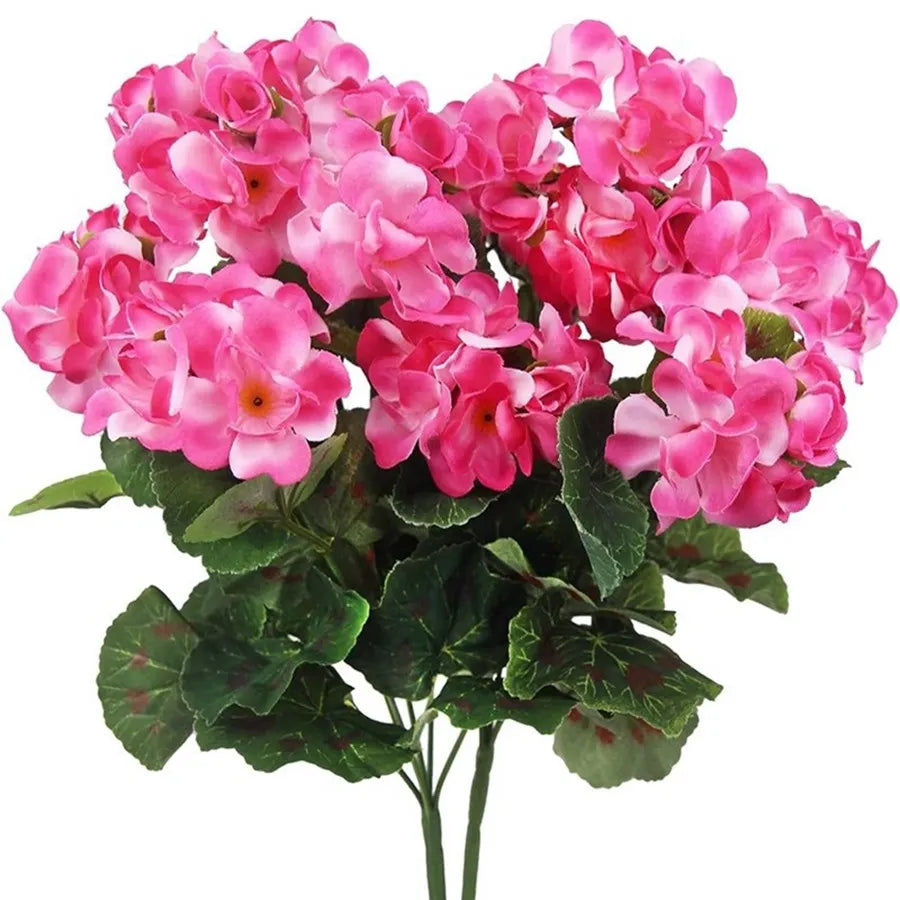 1Pc Begonia Flowers For Home Floral Arrangement Decor DIY Christmas Wreath Vase Wedding Road Citation Supplies Artificial Plants
