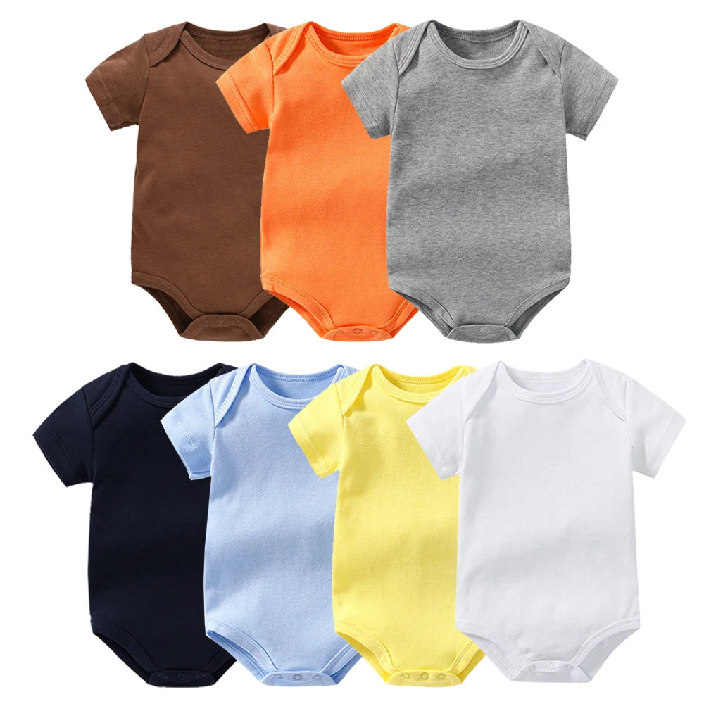 3-7 Pcs 100% Cotton Newborn Baby Bodysuits Infantil Summer Body Toddler Jumpers Romper Onesies Growing Jumpsuit Grows Sleepsuit