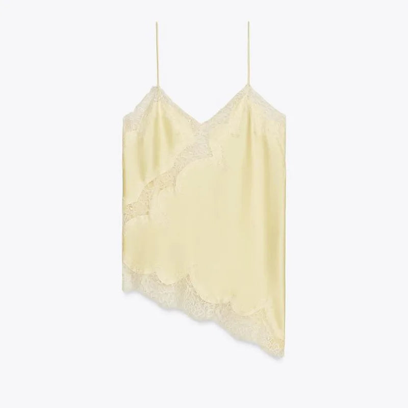 Fashion V-neck Backless Dip Hem Romantic Blouse Sexy Lace Hollow Out Slip Tops For Women Lady 2025 Summer Evening Party Tops