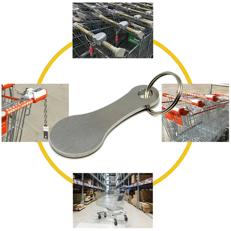 1/2pcs Metal Shopping Cart Tokens Trolley Token Key Ring Decorative Keychain Multipurpose Shopping Portable For Home Outdoor