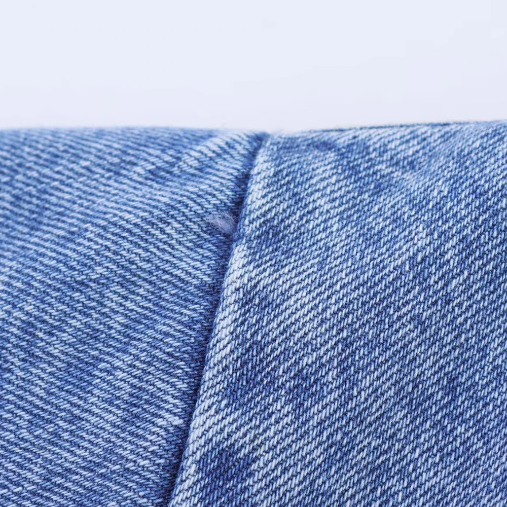 TRAF Women's Short Lapel Denim Shirt + Irregular Fashion Short Skirt Pants Vintage Casual Denim Suit Commuter High Street Suit