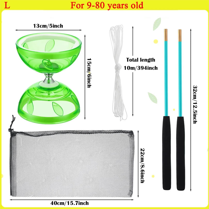 Portable Diabolo Chinese Yoyo Diabolo Set Portable Fitness Gear For Adults Kids Elderly Outdoor Indoor Agility Exercise