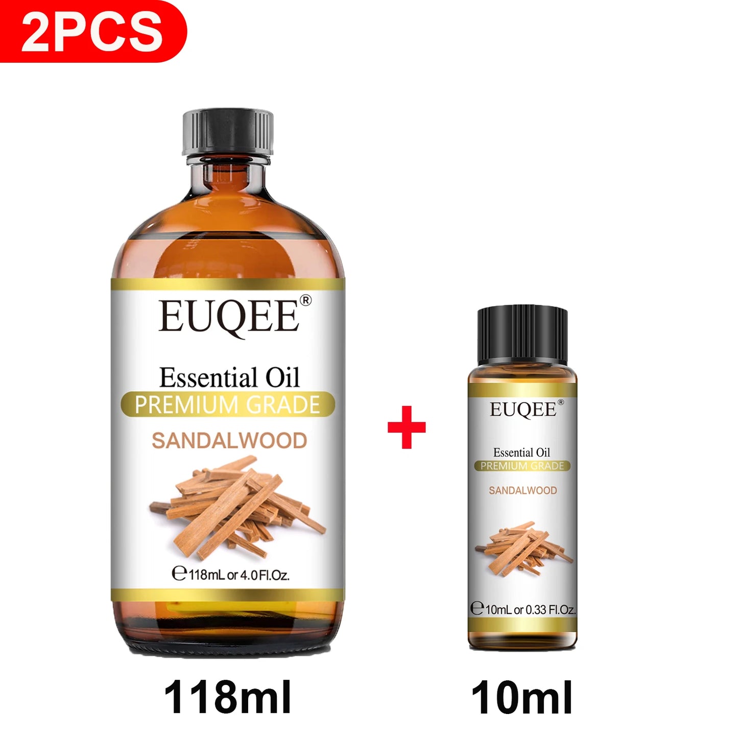 EUQEE 2PCS Natural Plant Essential Oil For Aromatherapy,Buy 118ml, Get 10ml For Free, Lavender Eucalyptus Vanilla Essential Oils