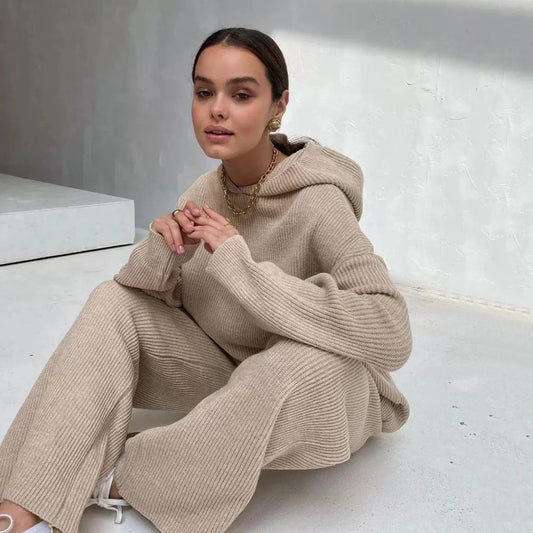 Autumn And Winter Women's New Fashion Sportswear Hoodie Set, Commuting Style Loose And Comfortable Casual Ladies Two-piece Set.
