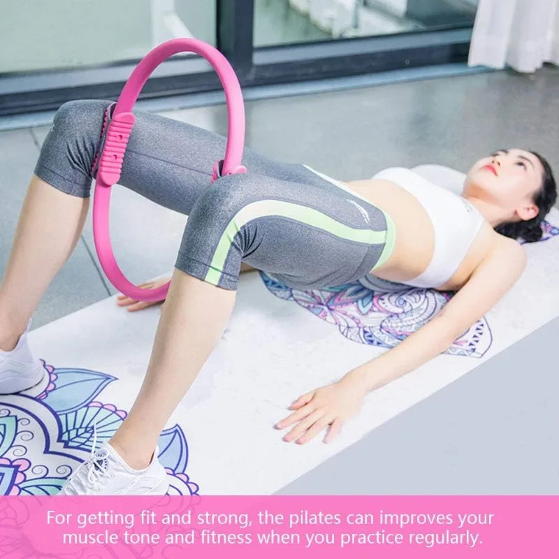 1Pcs New Yoga Fitness Ring Circle Pilates Women Girl Exercise Home Resistance Elasticity Gym Workout Accessories