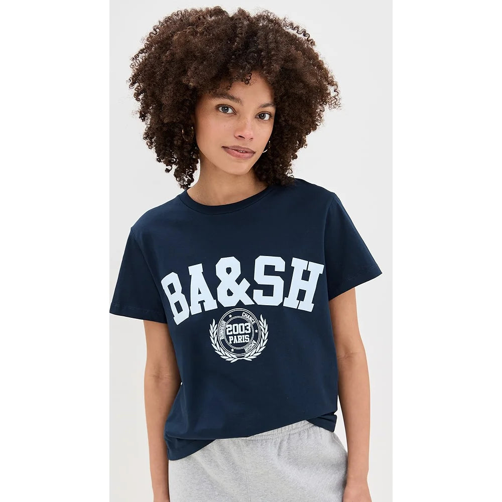Summer Outdoor Graph Fashion Printed Casual Women's Cotton T-shirts Short Sleeved Comfortable Round Neck Loose Breathable Tops