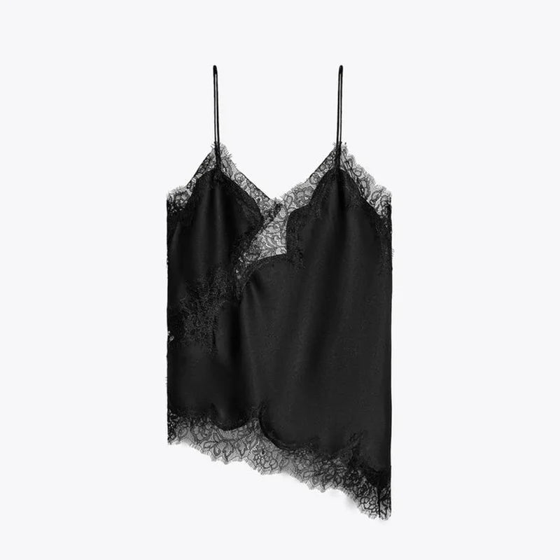 Fashion V-neck Backless Dip Hem Romantic Blouse Sexy Lace Hollow Out Slip Tops For Women Lady 2025 Summer Evening Party Tops