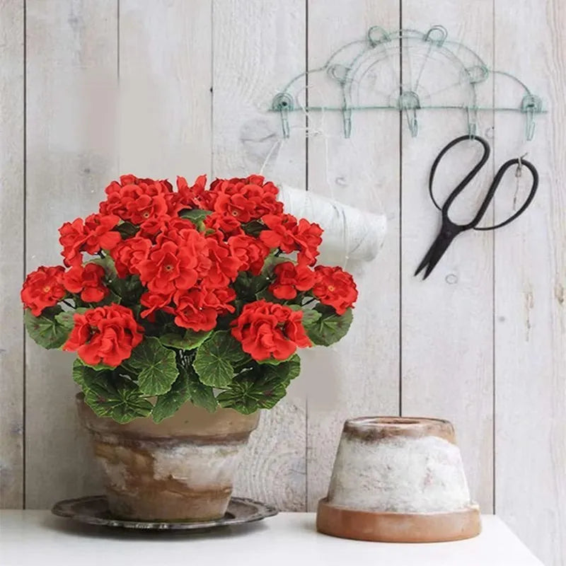 1Pc Begonia Flowers For Home Floral Arrangement Decor DIY Christmas Wreath Vase Wedding Road Citation Supplies Artificial Plants