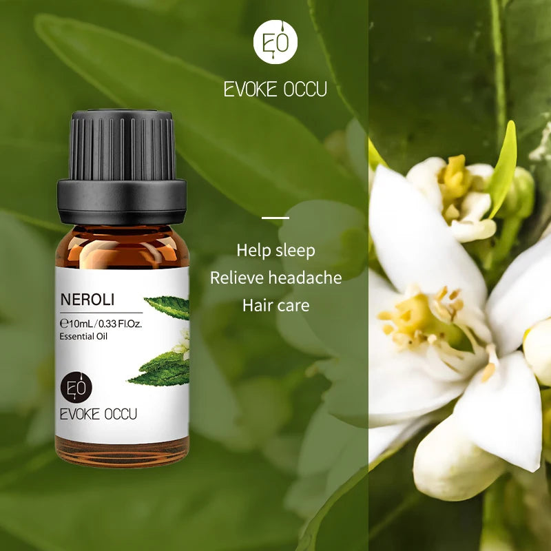 EVOKE OCCU 10mL Essential Oil, Lavender Jasmine Rose Vanilla Pure Natural Oil for Diffuser Humidifier Massage Candle Soap Making