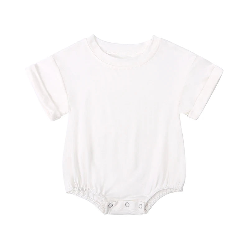 Summer Bamboo Fiber Baby Romper Solid Breathable Onesies 2025 Short Sleeve O-neck For Newborn Bodysuit Infant Jumpsuit Clothes