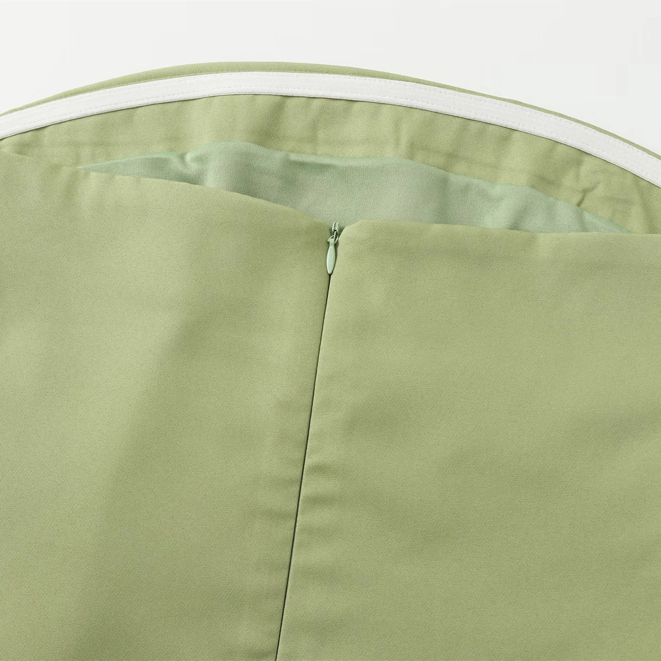 TRAF Women Fashion Summer New Sexy Split Back Zip Pleated Sleeveless Strapless Dress Chic Female French Elegant Evening