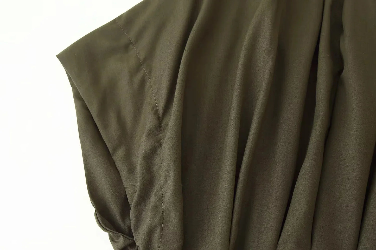 TRAFZA 2025 Spring Summer Vintage Women Dresses Fashion Single Breasted Sashes Draped V Neck Sleeveless Solid Ladies Dresses