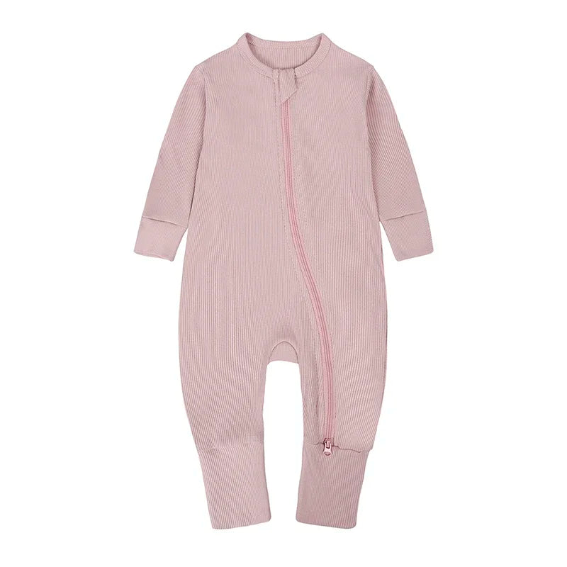 2025 Autumn Newborn Baby Boy Romper Thicken Bamboo Infant Clothes Long Sleeve Ribbed Bodysuit Kid Girl Jumpsuit Sleeper Pajamas